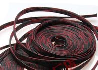 Schwarzes Flammen-Beweis HAUSTIER dehnbares umsponnenes Sleeving haltbar für Kabel-Industrien