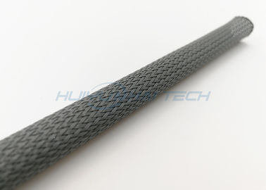kaufen Dehnbare umsponnene Sleeving schwarze Nylonfarbe mit hoher Dichte für Kabel-Schutz on-line-Fertigung