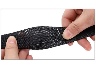 kaufen 15mm hitzebeständiger Draht-Ärmel, dehnbares umsponnenes Sleeving Schwarzes für Kabel-Management on-line-Fertigung