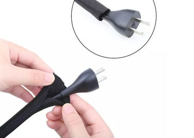kaufen Aufgeteiltes Polyester-Haustier-dehnbarer umsponnener Sleeving kundenspezifischer Haken und Schleifenschluss on-line-Fertigung