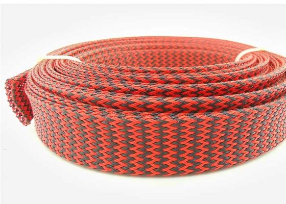 kaufen Rotes schwarzes HAUSTIER flocht hitzebeständige Breite des Draht-Ärmel-1mm 150mm on-line-Fertigung