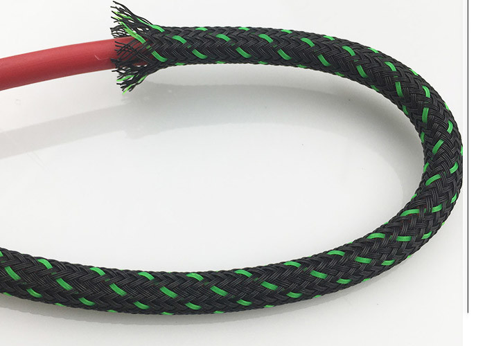 Dehnbares elektrisches umsponnenes Sleeving Kabel mit materiellem Flammen-Beweis-Schutz