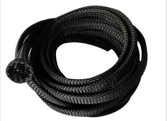 6 mm Kabelschutz PET erweiterbare geflochtene Hülse, schwarze Farbe, flammhemmend