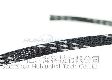 Dehnbares umsponnenes Polyester mit hoher Dichte, das multi Farbe für Netzanschlusskabel Sleeving ist