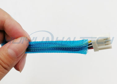 Blaues Farbe-HAUSTIER dehnbares umsponnenes Sleeving für PC Drahtseil-Geschirr-Management